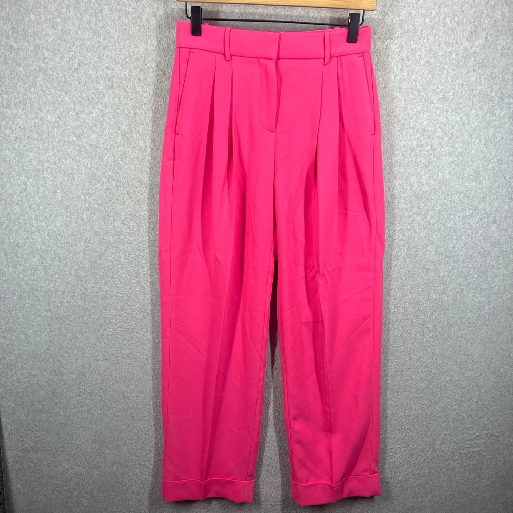 J.Crew Pleated Trousers Womens 0 Pink BS581 High Rise Cropped Cuffed NWT